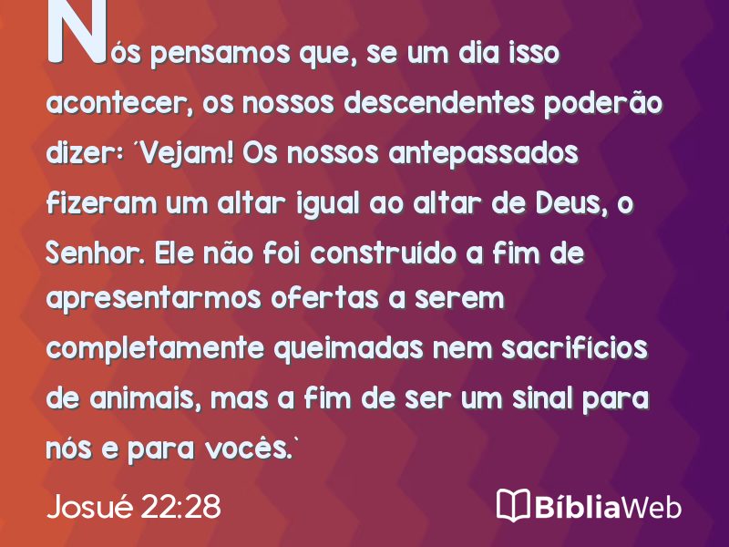 Josué 22:28 em imagem para compartilhar