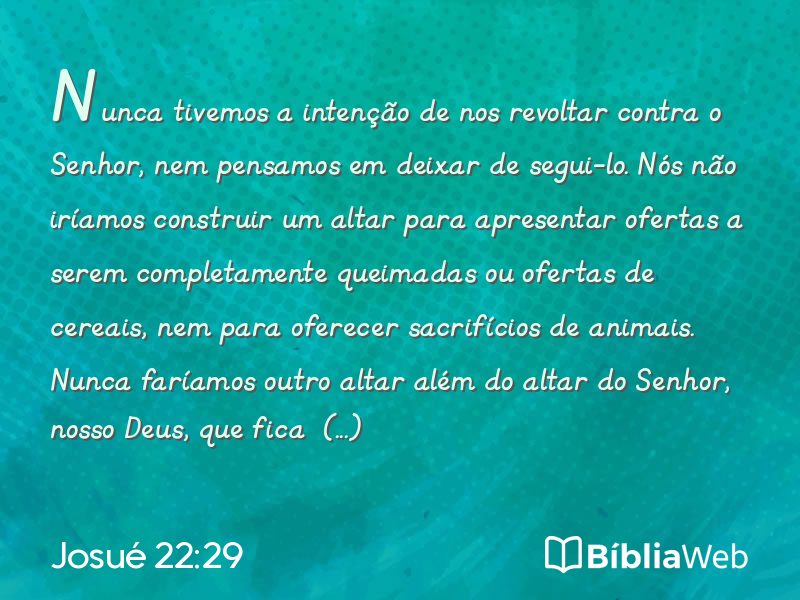 Josué 22:29 em imagem para compartilhar