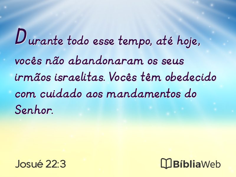Josué 22:3 em imagem para compartilhar