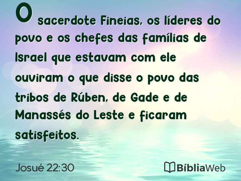 Josué 22:30 em imagem para compartilhar
