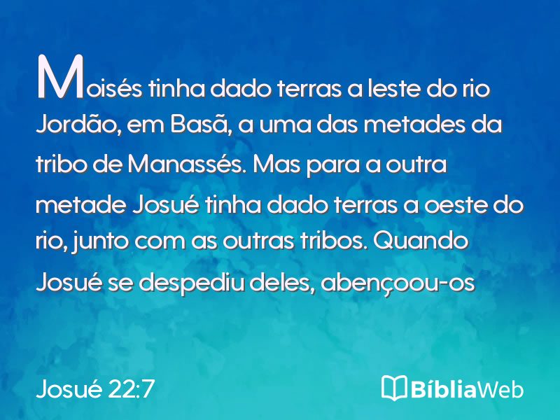 Josué 22:7 em imagem para compartilhar