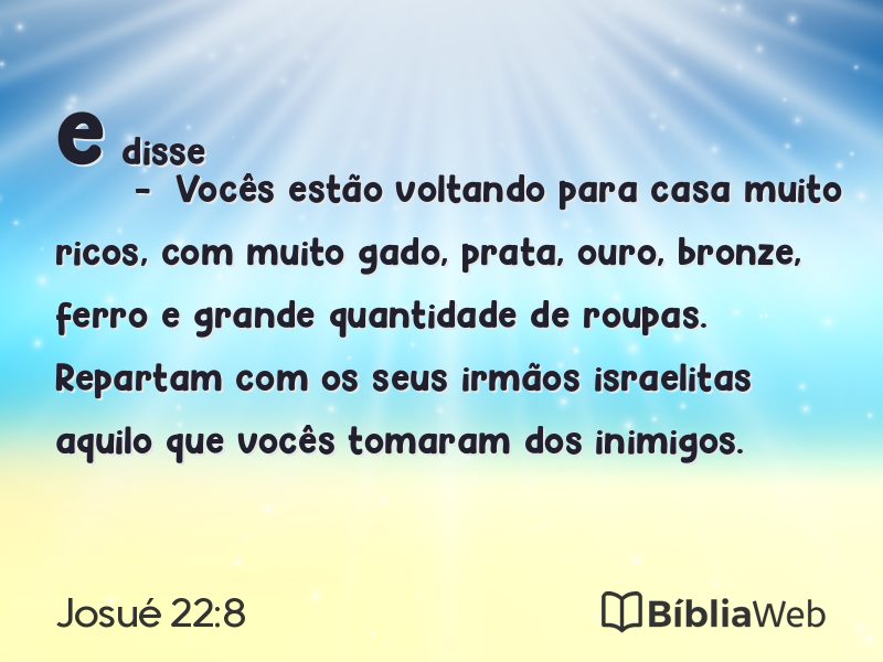 Josué 22:8 em imagem para compartilhar