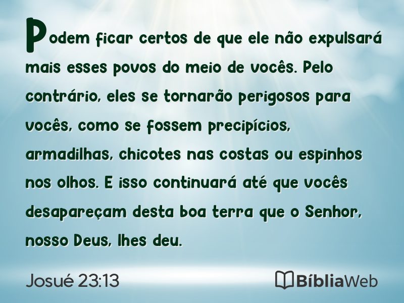 Josué 23:13 em imagem para compartilhar