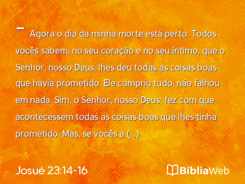 Josué 23:14-16 em imagem para compartilhar