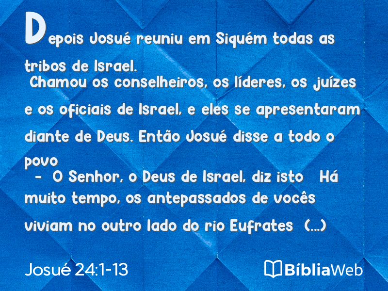 Josué 24:1-13 em imagem para compartilhar