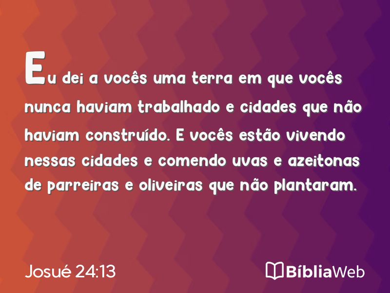 Josué 24:13 em imagem para compartilhar