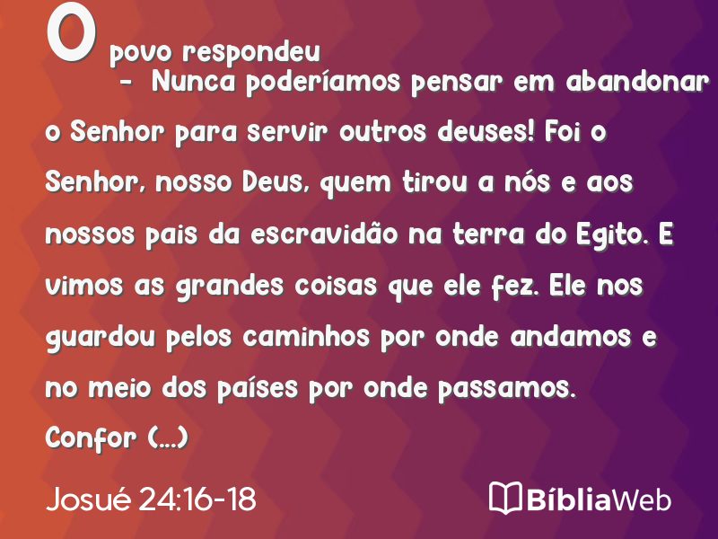 Josué 24:16-18 em imagem para compartilhar