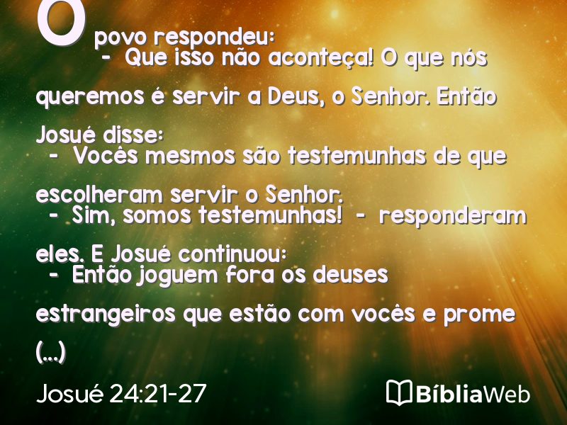 Josué 24:21-27 em imagem para compartilhar
