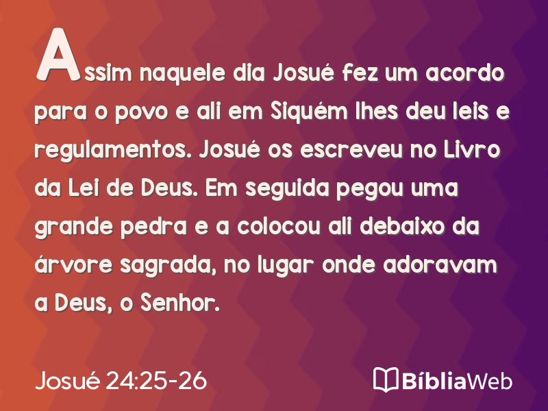 Josué 24:25-26 em imagem para compartilhar