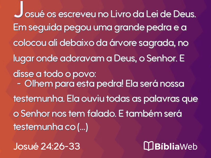 Josué 24:26-33 em imagem para compartilhar