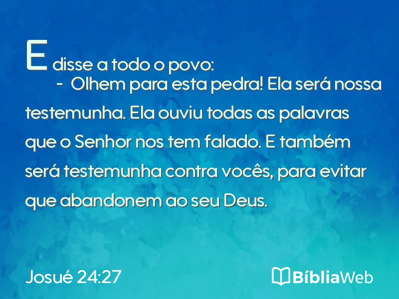 Josué 24:27 em imagem para compartilhar