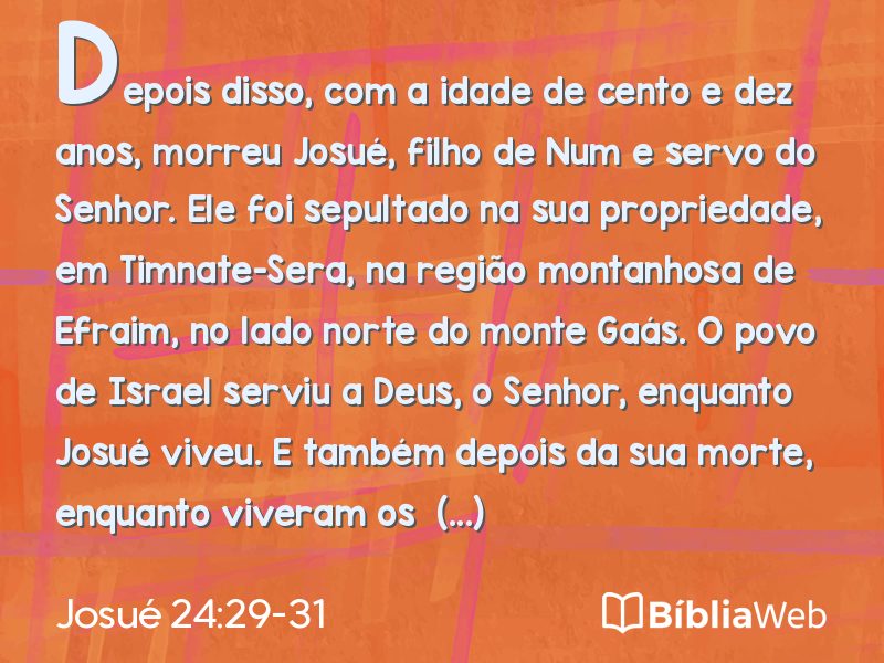 Josué 24:29-31 em imagem para compartilhar