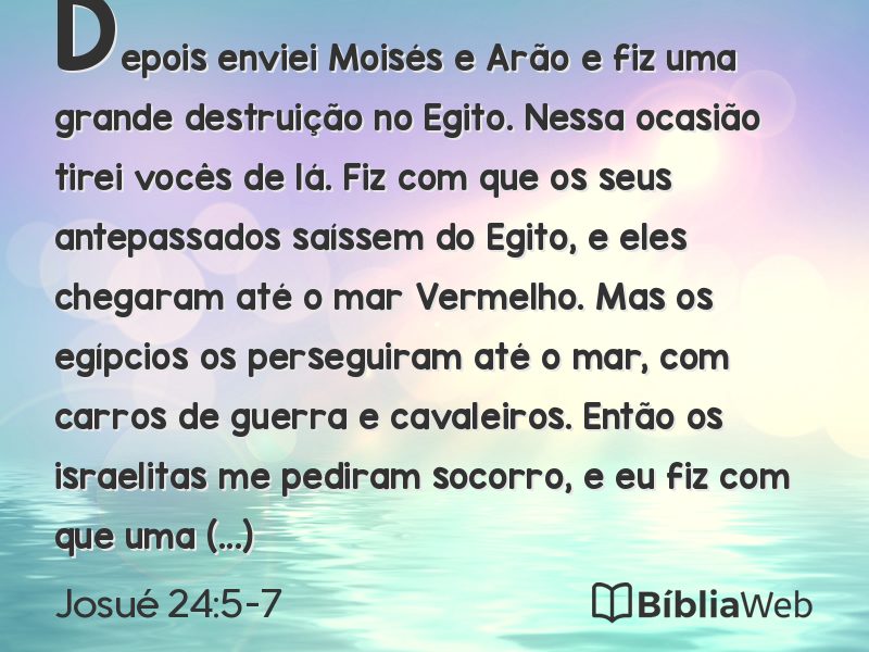 Josué 24:5-7 em imagem para compartilhar