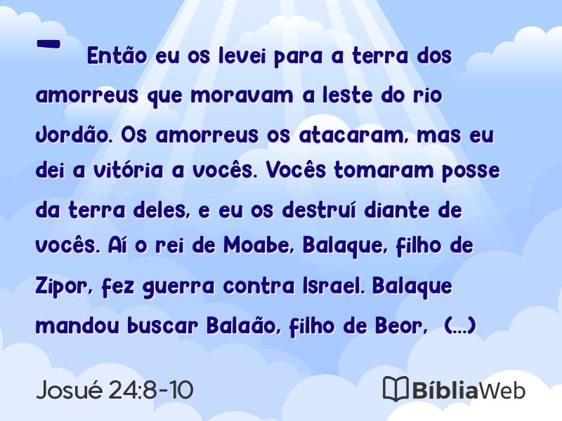 Josué 24:8-10 em imagem para compartilhar