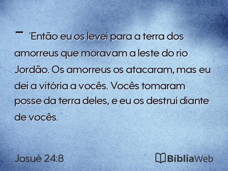 Josué 24:8 em imagem para compartilhar