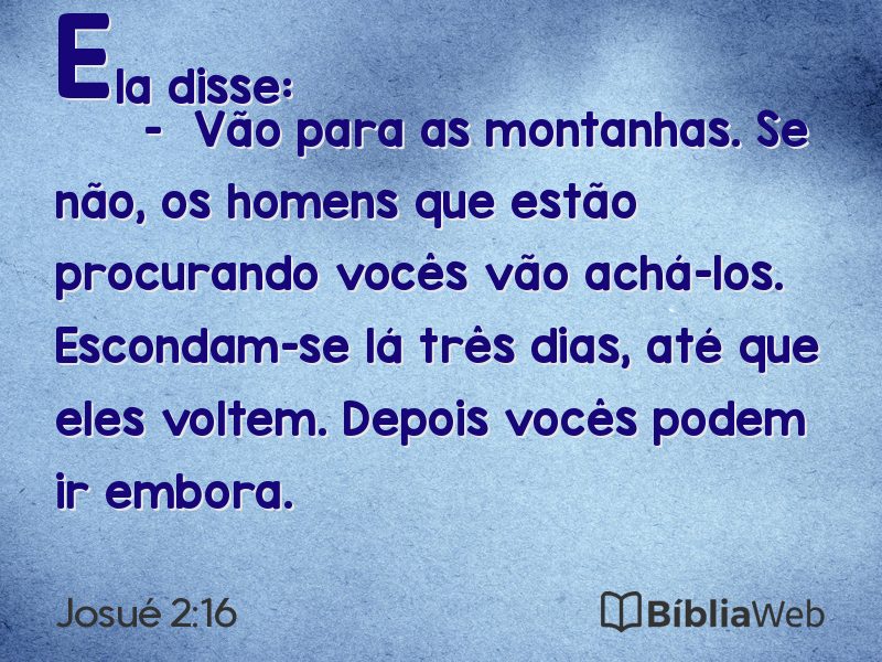 Josué 2:16 em imagem para compartilhar