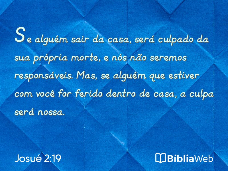 Josué 2:19 em imagem para compartilhar