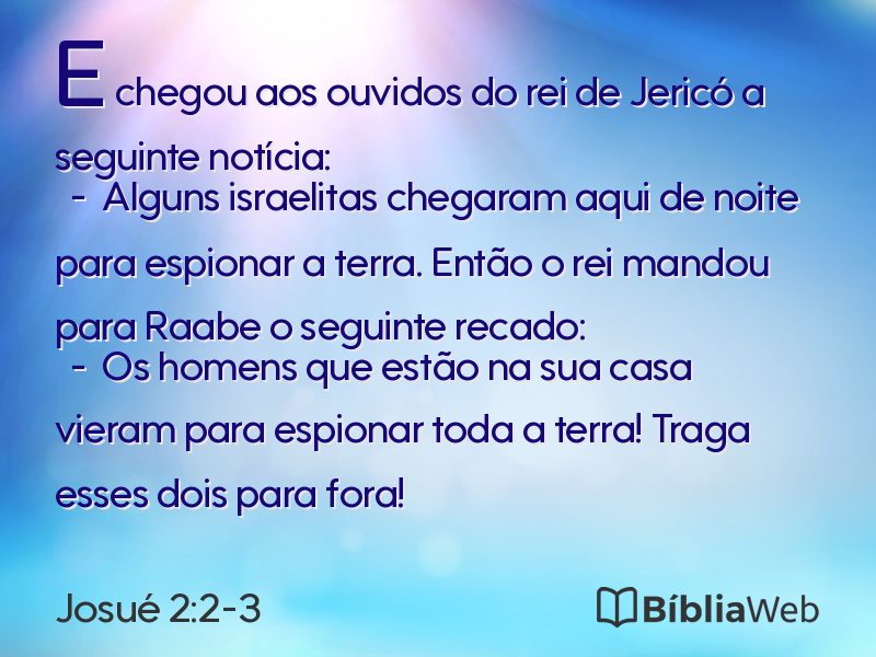 Josué 2:2-3 em imagem para compartilhar