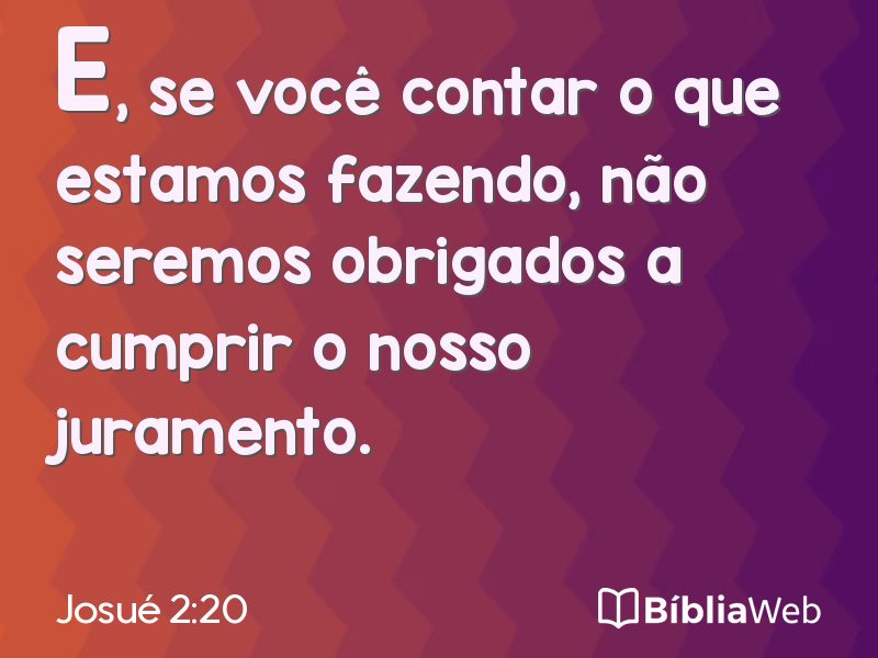 Josué 2:20 em imagem para compartilhar