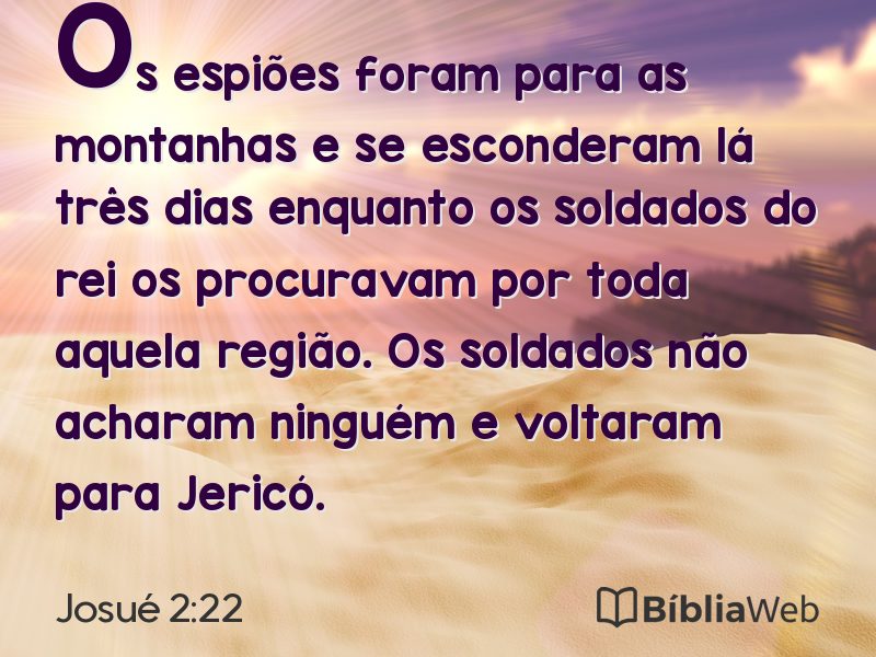 Josué 2:22 em imagem para compartilhar
