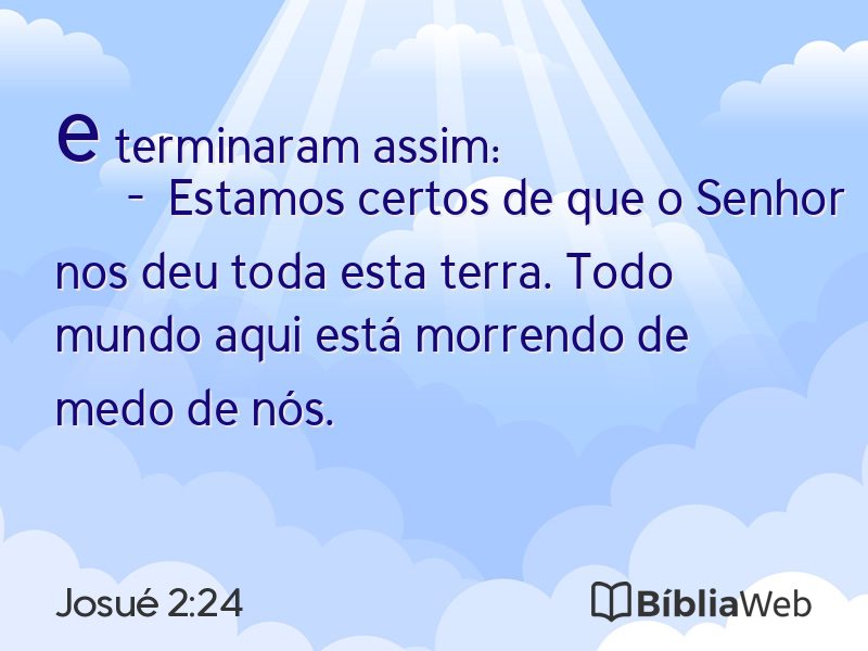 Josué 2:24 em imagem para compartilhar