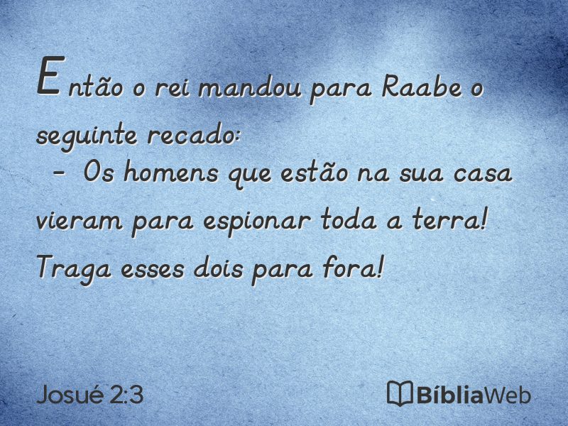 Josué 2:3 em imagem para compartilhar