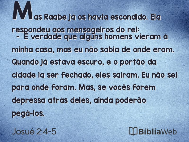 Josué 2:4-5 em imagem para compartilhar