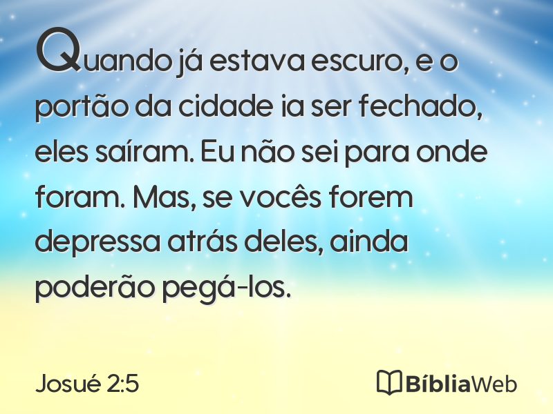 Josué 2:5 em imagem para compartilhar