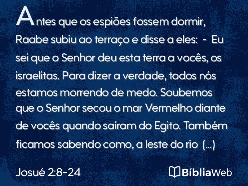 Josué 2:8-24 em imagem para compartilhar