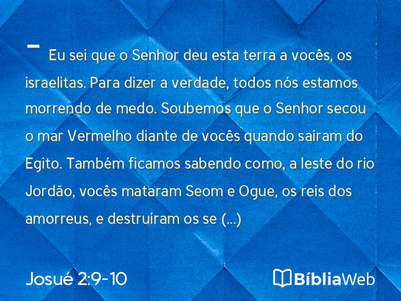 Josué 2:9-10 em imagem para compartilhar