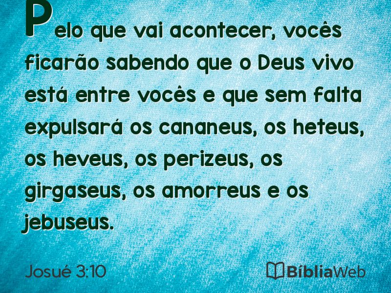 Josué 3:10 em imagem para compartilhar