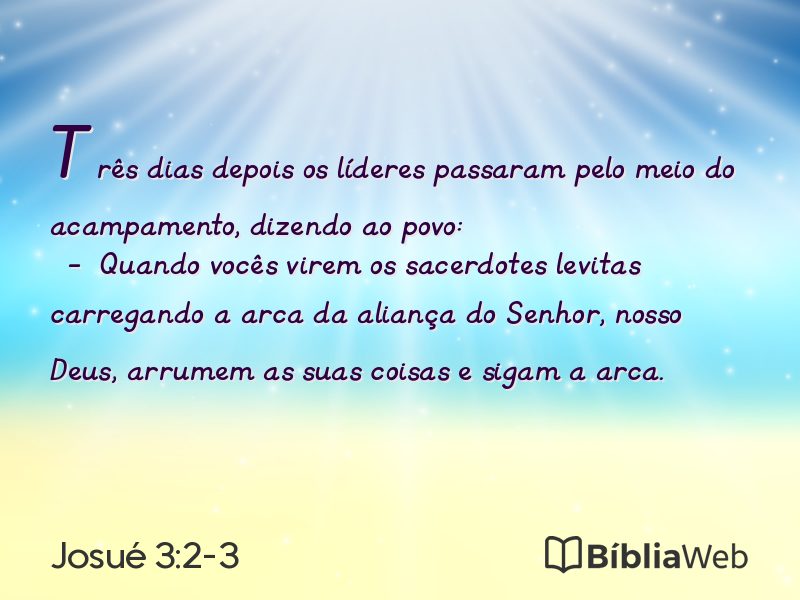 Josué 3:2-3 em imagem para compartilhar