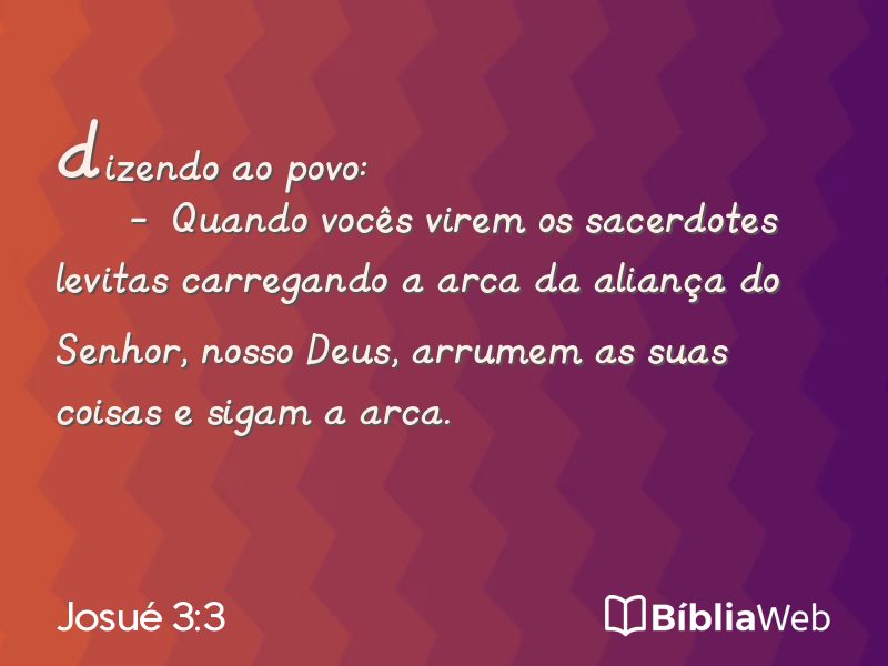 Josué 3:3 em imagem para compartilhar
