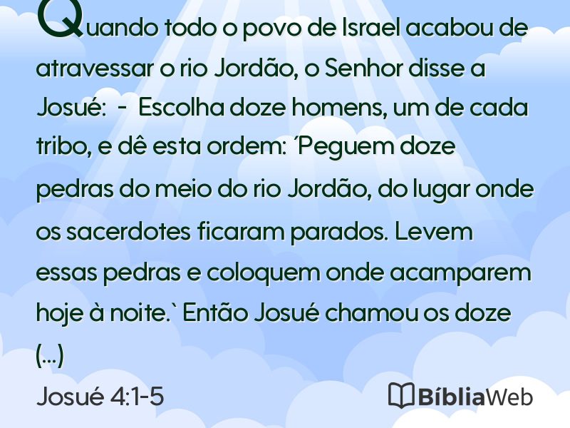 Josué 4:1-5 em imagem para compartilhar