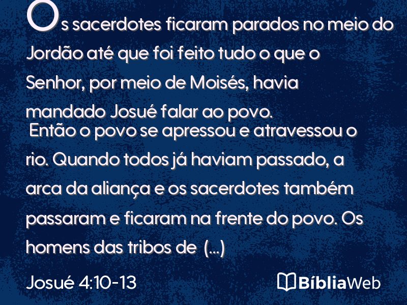 Josué 4:10-13 em imagem para compartilhar