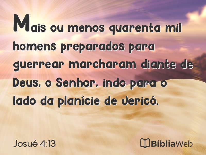 Josué 4:13 em imagem para compartilhar