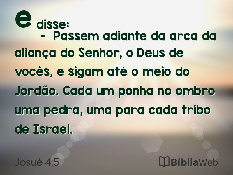 Josué 4:5 em imagem para compartilhar