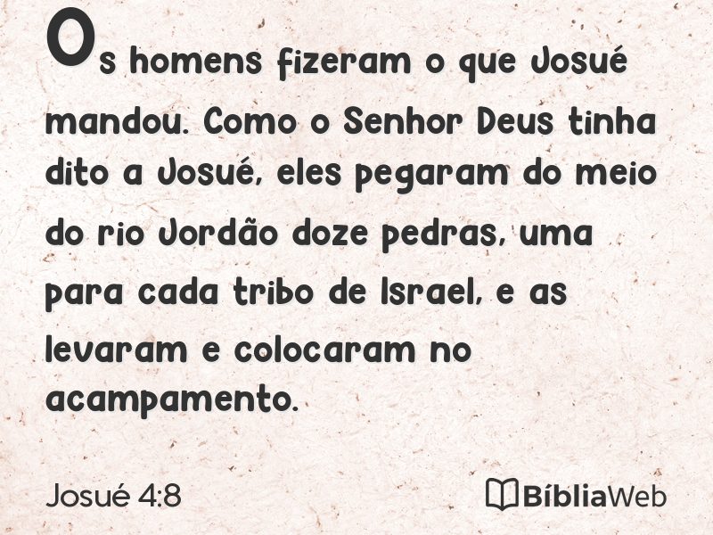 Josué 4:8 em imagem para compartilhar