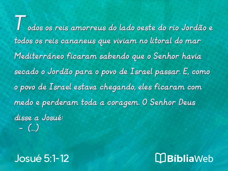 Josué 5:1-12 em imagem para compartilhar