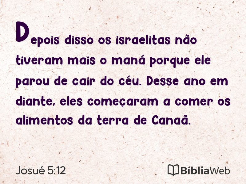 Josué 5:12 em imagem para compartilhar