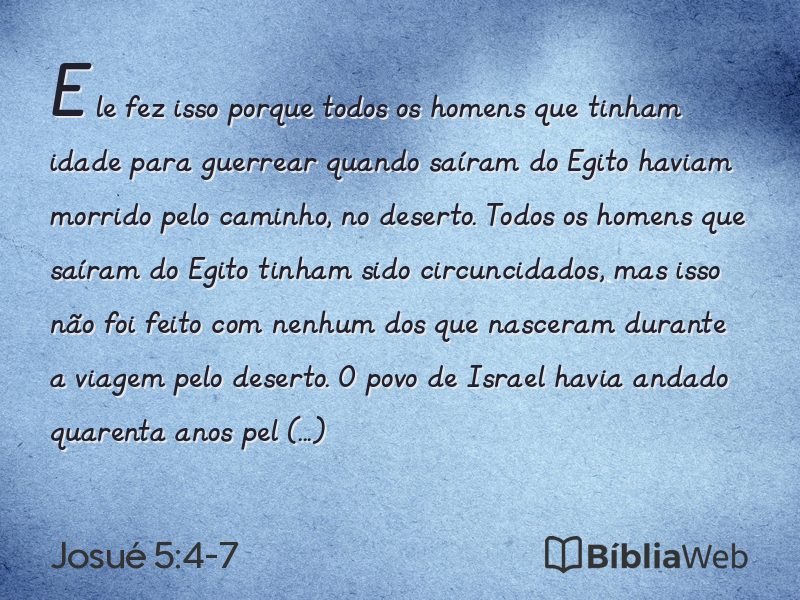 Josué 5:4-7 em imagem para compartilhar