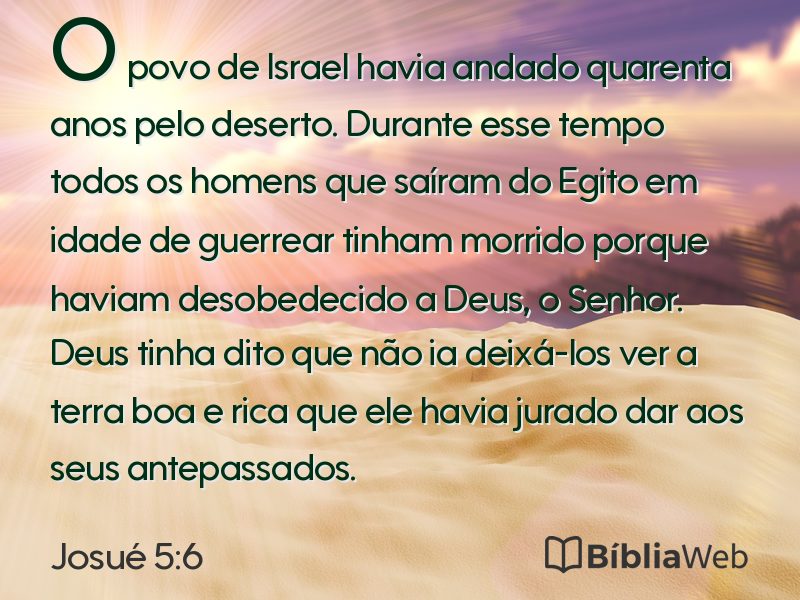 Josué 5:6 em imagem para compartilhar