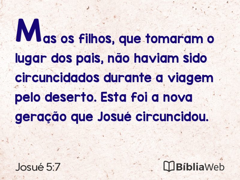 Josué 5:7 em imagem para compartilhar