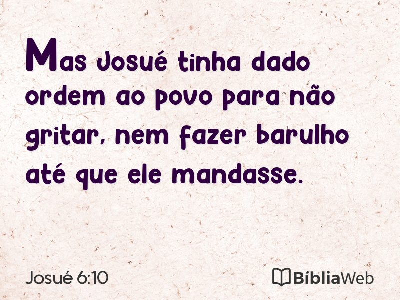 Josué 6:10 em imagem para compartilhar