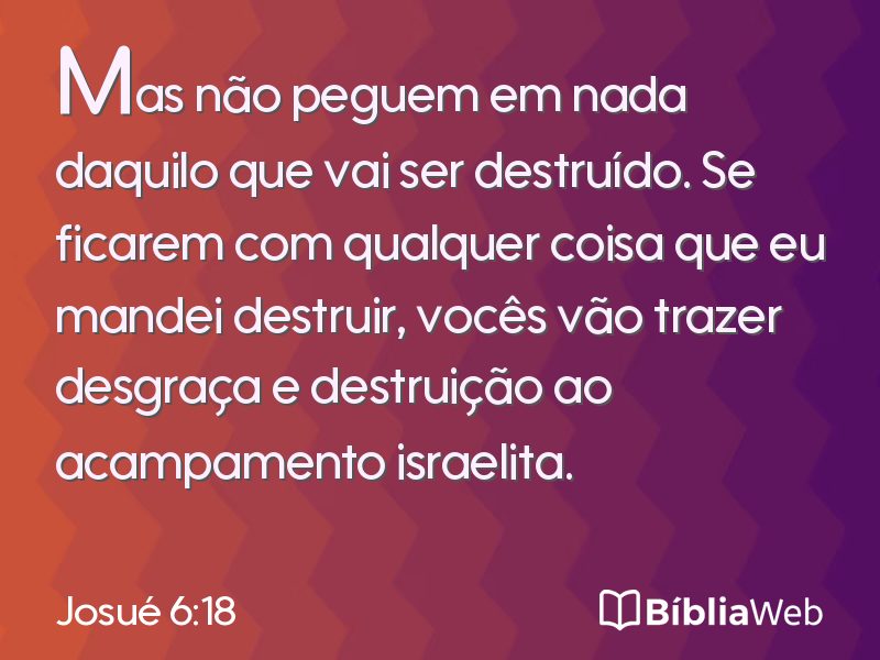 Josué 6:18 em imagem para compartilhar