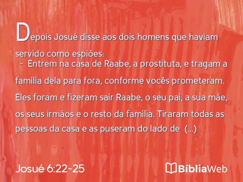 Josué 6:22-25 em imagem para compartilhar