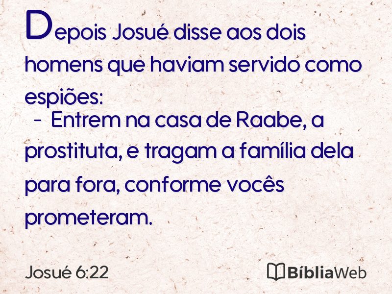 Josué 6:22 em imagem para compartilhar