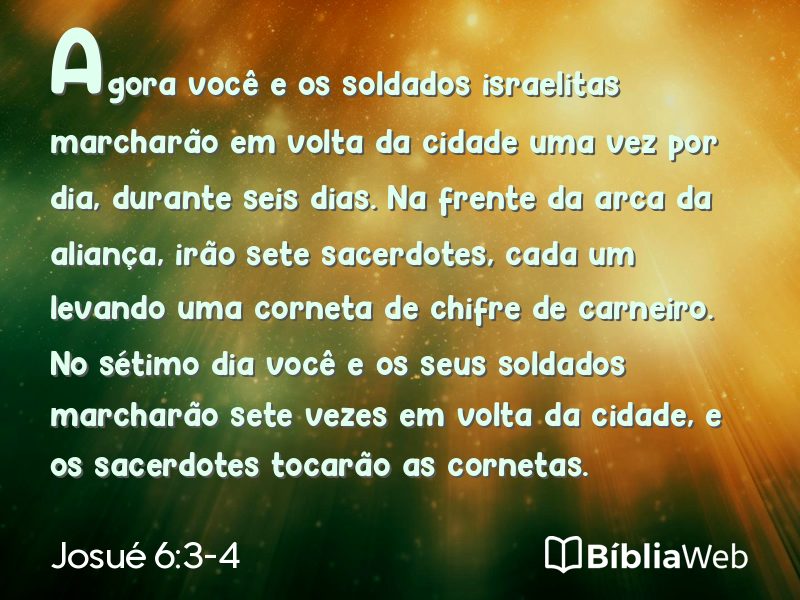 Josué 6:3-4 em imagem para compartilhar
