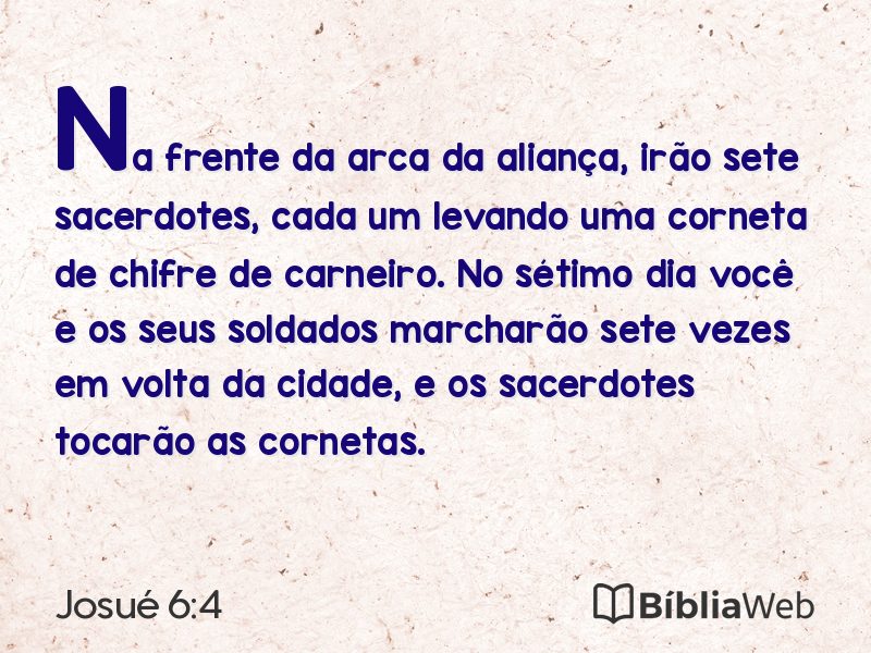 Josué 6:4 em imagem para compartilhar