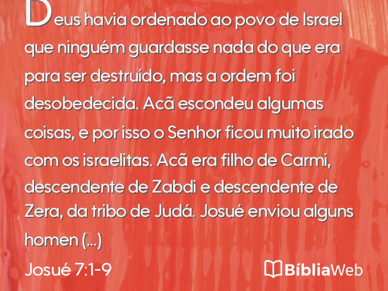 Josué 7:1-9 em imagem para compartilhar